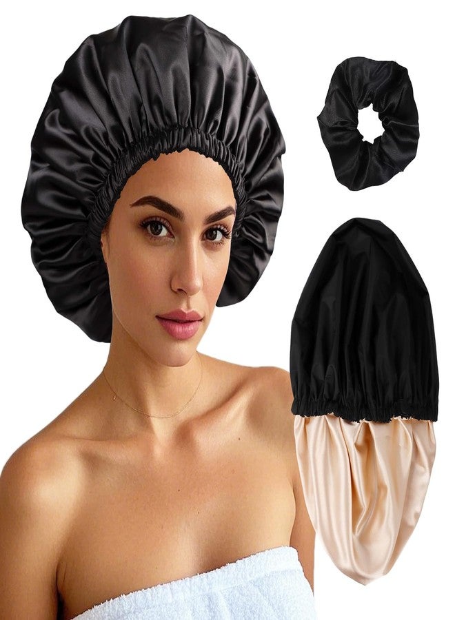 Himoswis Adjustable Shower Caps for Women Men Reusable Waterproof Large Shower Cap for Men and Women Long Hair Braids - Image 1
